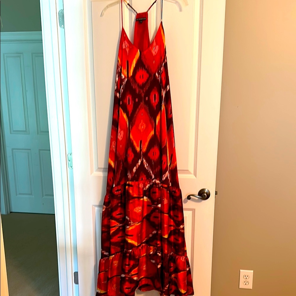Guess Red Halter Sundress Maxi